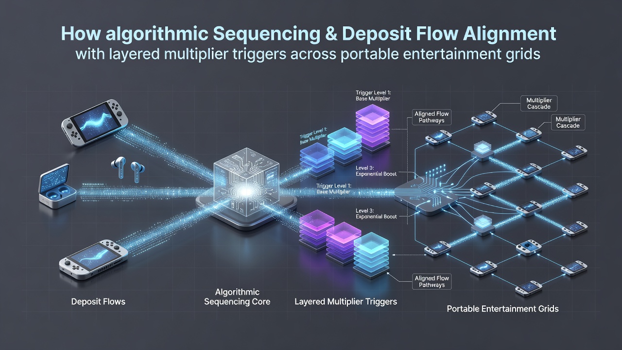 Diagram showing algorithmic sequencing of deposit flows and multiplier triggers in mobile casino networks