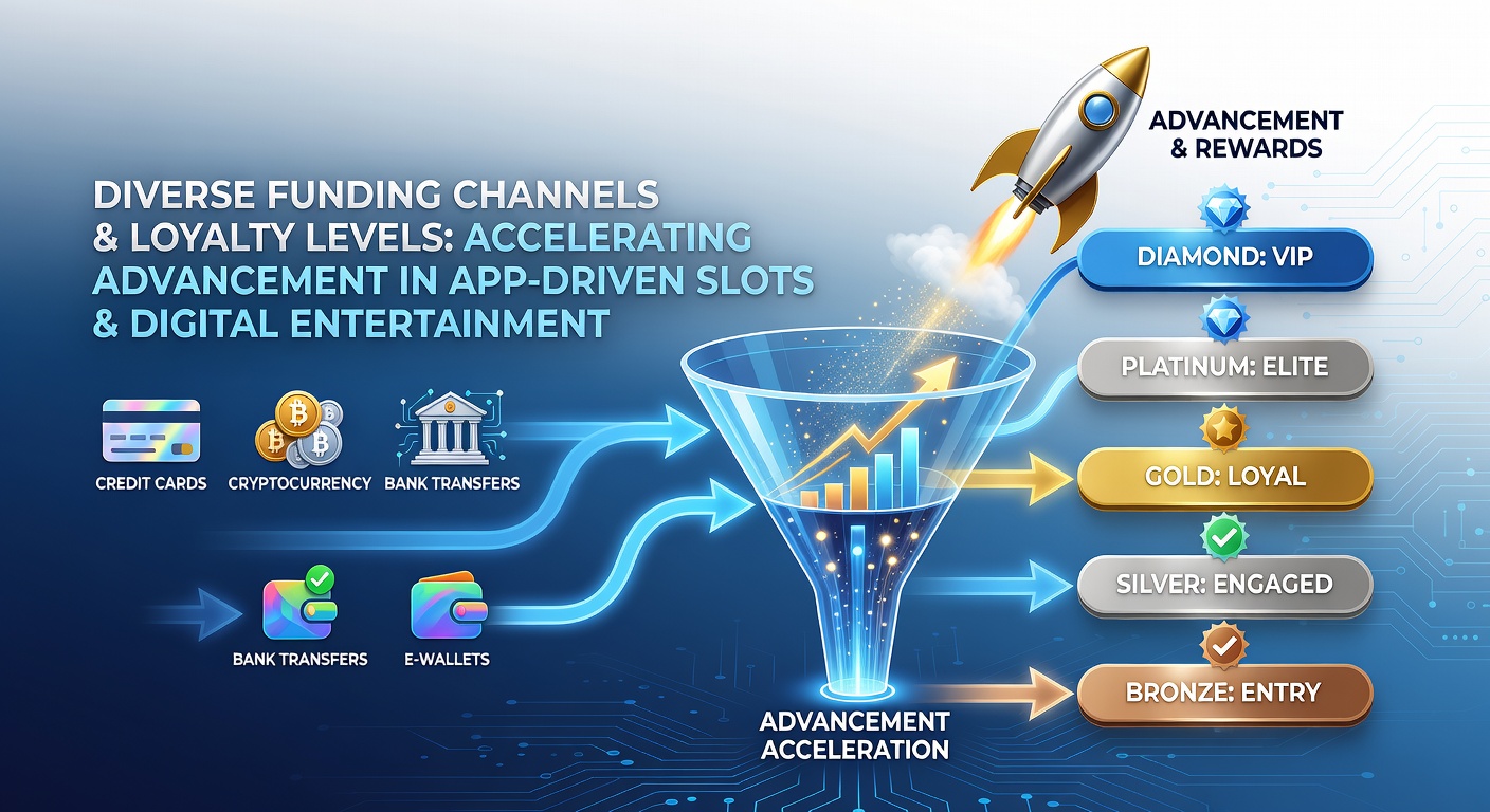 Loyalty tier dashboard on a mobile casino app displaying progress bars and funding method selections