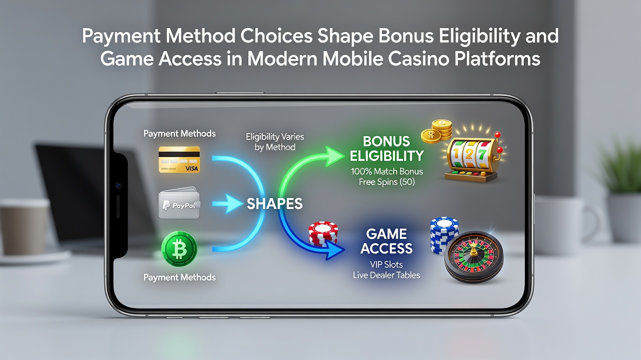Close-up of a mobile payment screen highlighting bonus terms and eligible games for different deposit methods