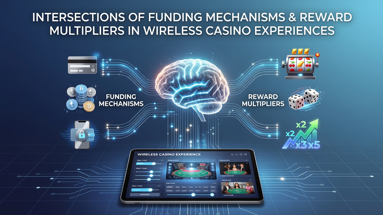 Mobile casino interface displaying funding options and active reward multipliers on a wireless device