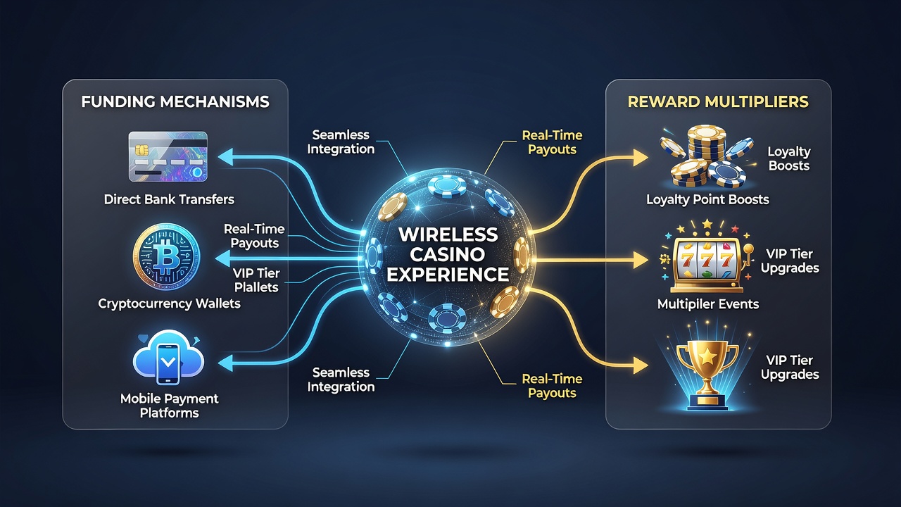 Detailed view of reward multiplier dashboard within a wireless casino application showing layered bonus calculations
