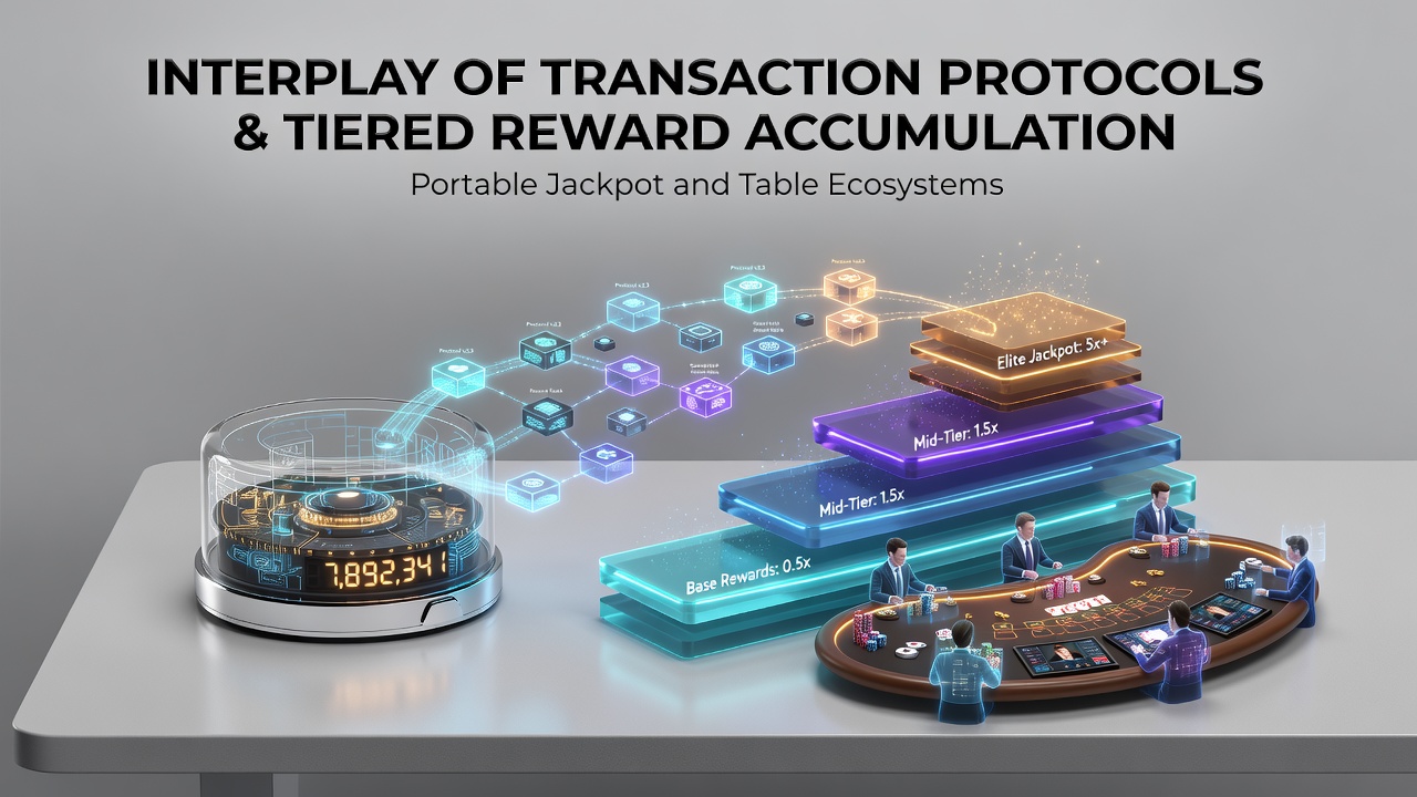 Portable device displaying jackpot slots alongside tiered loyalty rewards and transaction options in a mobile casino ecosystem