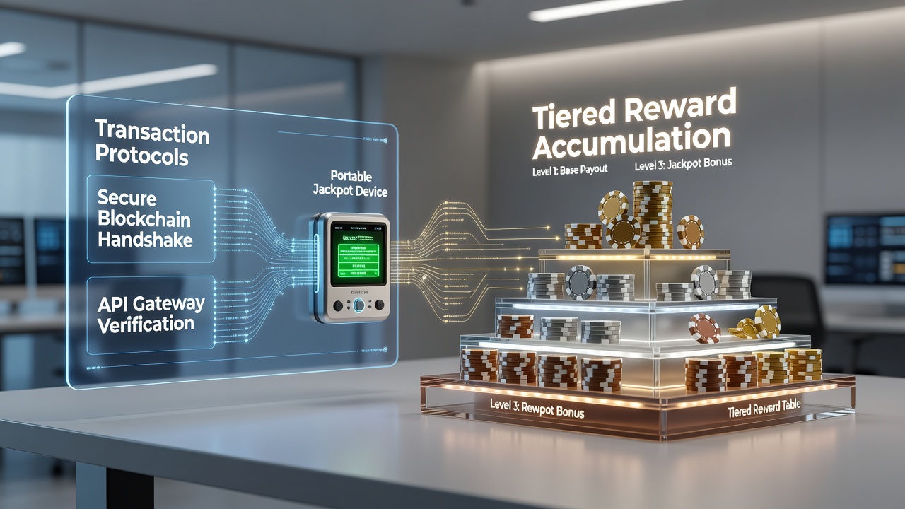 Mobile screen illustrating layered reward multipliers connected to various transaction methods in jackpot and table game interfaces
